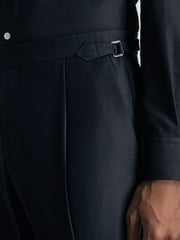 Reiss Navy Gallo Atelier Tapered Wool Suit Trousers - Image 4 of 6