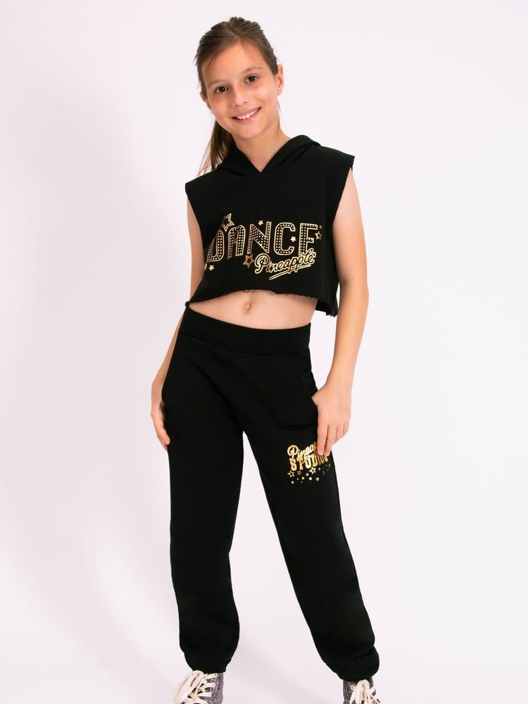 Pineapple Black Girls Cuff Joggers - Image 1 of 8