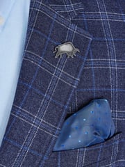 Raging Bull Blue Checked Wool Blazer - Image 3 of 7