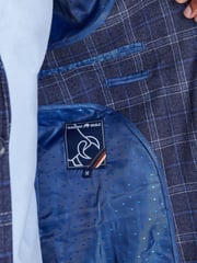 Raging Bull Blue Checked Wool Blazer - Image 6 of 7