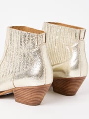 Oliver Bonas Gold Leather Ankle Cowboy Boots - Image 4 of 7