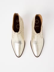 Oliver Bonas Gold Leather Ankle Cowboy Boots - Image 5 of 7