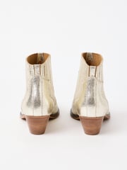 Oliver Bonas Gold Leather Ankle Cowboy Boots - Image 6 of 7