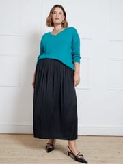 Live Unlimited Black Pleated Midi Skirt - Image 2 of 3