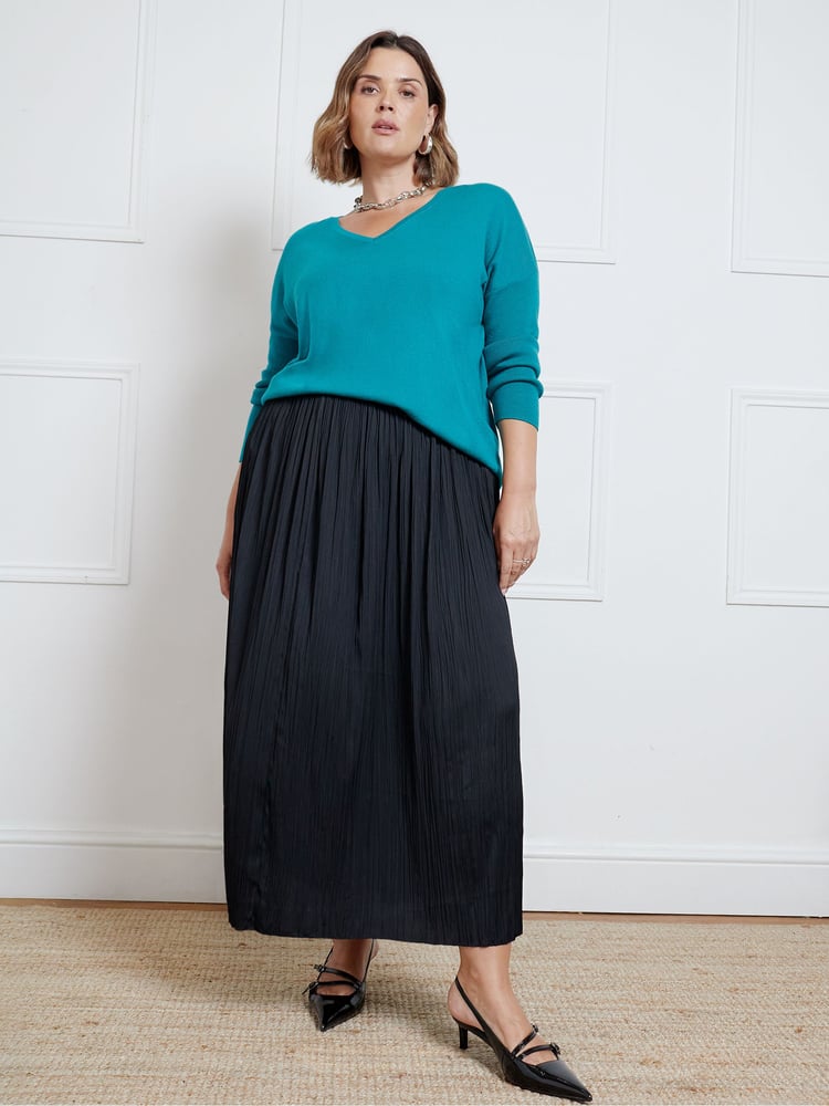 Live Unlimited Black Pleated Midi Skirt - Image 2 of 3