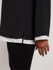 Live Unlimited Black Curve Petite Layered Flared Sleeve Top - Image 2 of 3
