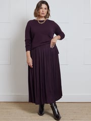 Live Unlimited Purple Pleated Midi Skirt - Image 1 of 3
