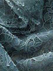 Blue Ruffle Lace Long Sleeve Blouse - Image 7 of 7