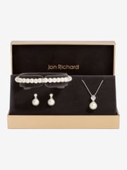 Jon Richard Silver Tone Crystal Pearl Trio Set - Gift Boxed - Image 1 of 2