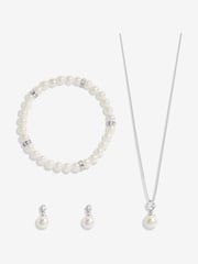 Jon Richard Silver Tone Crystal Pearl Trio Set - Gift Boxed - Image 2 of 2