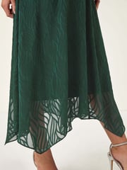 Roman Green Petite Front Twist Jacquard Dress - Image 5 of 5