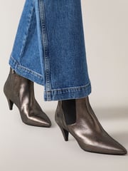 Radley London Metallic Silver Point Street Cone Heeled Booties - Image 1 of 4