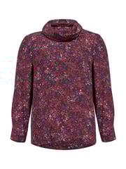 Celtic & Co. Red Printed Cowl Neck Top - Image 2 of 5