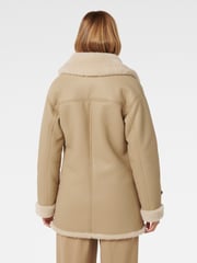 Forever New Brown Alix Vegan Leather Shearling Coat - Image 2 of 5