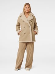 Forever New Brown Alix Vegan Leather Shearling Coat - Image 5 of 5