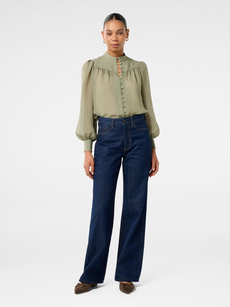 Forever New Green Leo Soft Stripe Blouse - Image 5 of 5