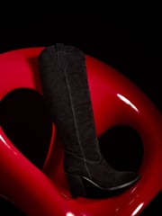 Dune London Black Tavern Knee High Western Boots - Image 2 of 7