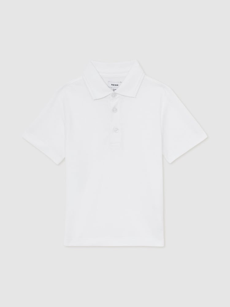 Reiss White Lowick 3-9 yrs 2 Pack Cotton Piqué Polo Shirts - Image 2 of 4
