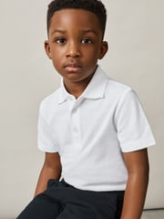 Reiss White Lowick 3-9 yrs 2 Pack Cotton Piqué Polo Shirts - Image 3 of 4