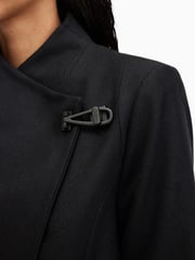AllSaints Black Riley Coat - Image 4 of 7