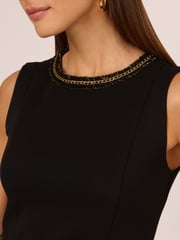 Adrianna by Adrianna Papell Scuba Knit A Line Black Dress - Image 5 of 7