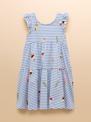 Joules Butterfly Blue & Pink Frill Sleeve Print Dress Two Pack - Image 2 of 9