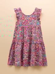 Joules Butterfly Blue & Pink Frill Sleeve Print Dress Two Pack - Image 3 of 9