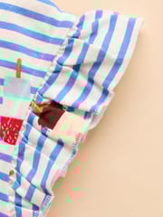 Joules Butterfly Blue & Pink Frill Sleeve Print Dress Two Pack - Image 6 of 9