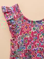 Joules Butterfly Blue & Pink Frill Sleeve Print Dress Two Pack - Image 7 of 9