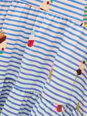 Joules Butterfly Blue & Pink Frill Sleeve Print Dress Two Pack - Image 8 of 9
