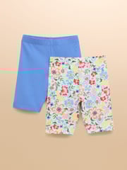 Joules Cartwheel Multicoloured Pack Of Two Cotton Stretch Cycling Shorts - Image 1 of 6