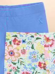Joules Cartwheel Multicoloured Pack Of Two Cotton Stretch Cycling Shorts - Image 5 of 6