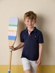 Joules Woody Navy Cotton Pique Polo Shirt - Image 1 of 7