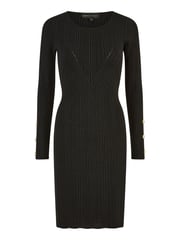 Yumi Black Shimmer Fitted Midi Dress With Button - Image 5 of 5