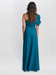 Gina Bacconi Blue Tori One Shoulder Stretch Crepe Maxi Dress - Image 2 of 5