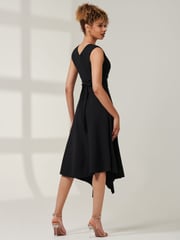 Jolie Moi Black Qiana Ruffle Detail Midi Dress - Image 3 of 4