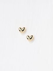 FatFace Gold Tone Heart Stud Earrings - Image 2 of 2