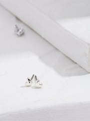 FatFace Silver Tone Heart Stud Earrings - Image 1 of 2