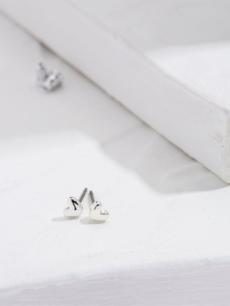 FatFace Silver Tone Heart Stud Earrings - Image 1 of 2 FatFace Silver Tone Heart Stud Earrings - Image 1 of 2