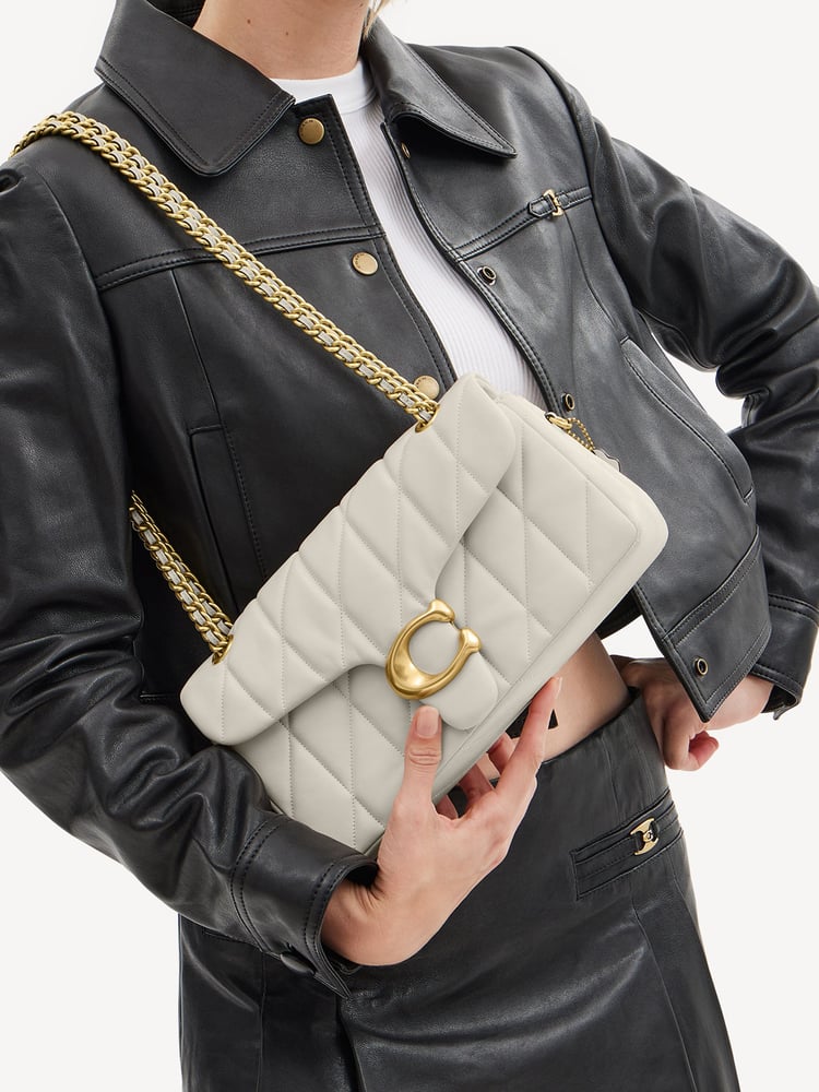 COACH Cream Quilted Tabby 26 Shoulder Bag With Chain - Image 2 of 7
