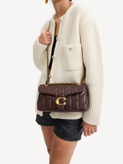 COACH Brown Quilted Tabby 26 Shoulder Bag With Chain - Image 3 of 6