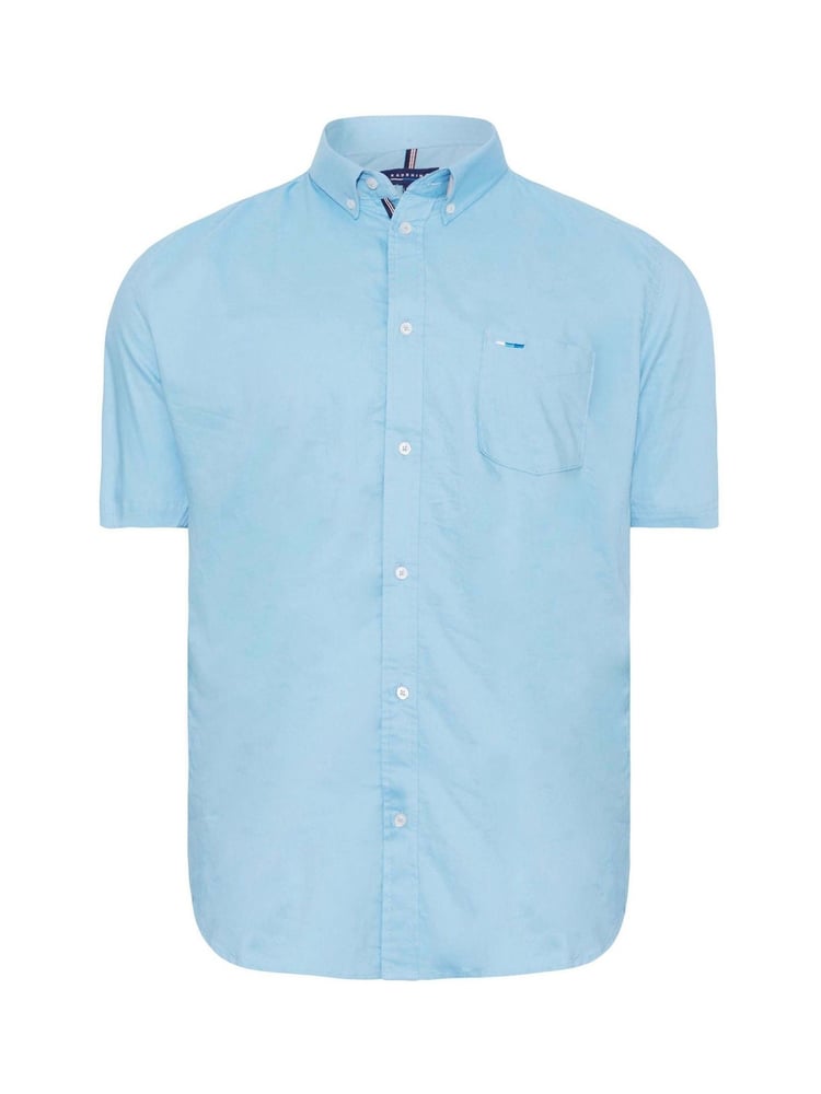 BadRhino Big & Tall Blue 100% Cotton Short Sleeve Oxford Shirts 2 Pack - Image 2 of 3