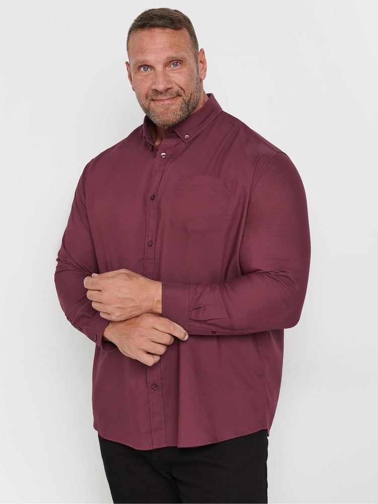 BadRhino Big & Tall Red Long Sleeve Oxford Shirt - Image 1 of 3