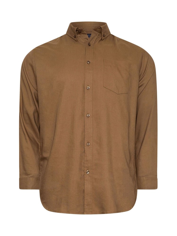 BadRhino Big & Tall Brown Long Sleeve Oxford Shirt - Image 2 of 3