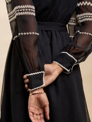 Lipsy Black Petite Crochet Insert Mini Dress - Image 3 of 5