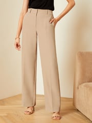 Love & Roses Camel Petite High Waist Wide Leg Tailored Trousers - Image 1 of 8