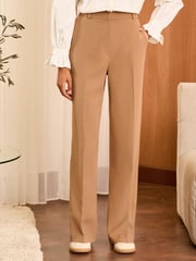 Love & Roses Camel Petite High Waist Wide Leg Tailored Trousers - Image 5 of 8