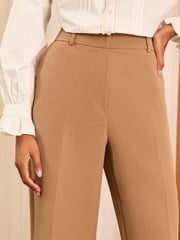 Love & Roses Camel Petite High Waist Wide Leg Tailored Trousers - Image 6 of 8