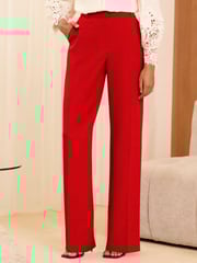 Love & Roses Red High Waist Wide Leg Tailored Trousers - Image 1 of 4