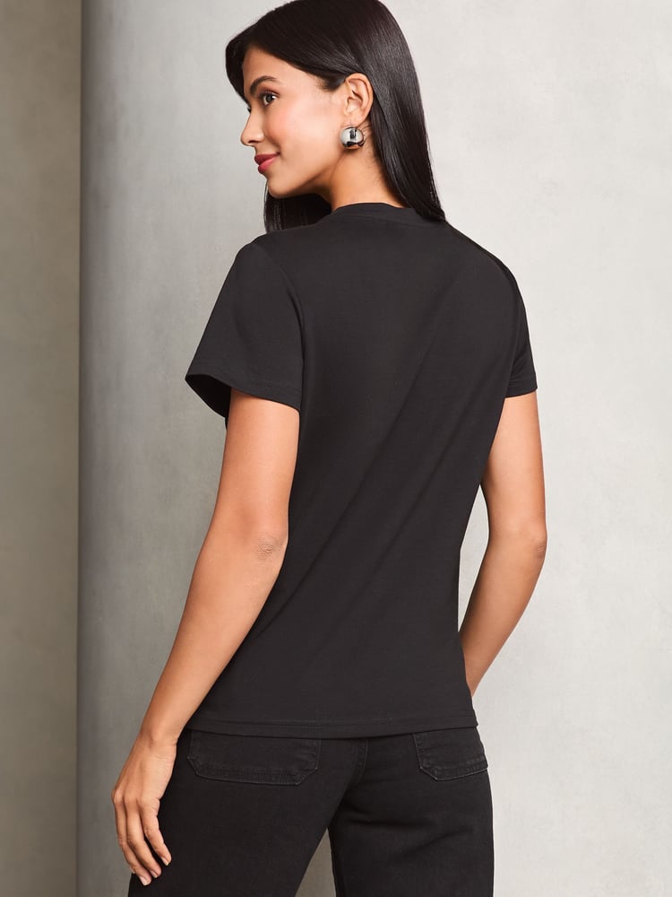 Lipsy Black Embellished T-Shirt - Image 4 of 4